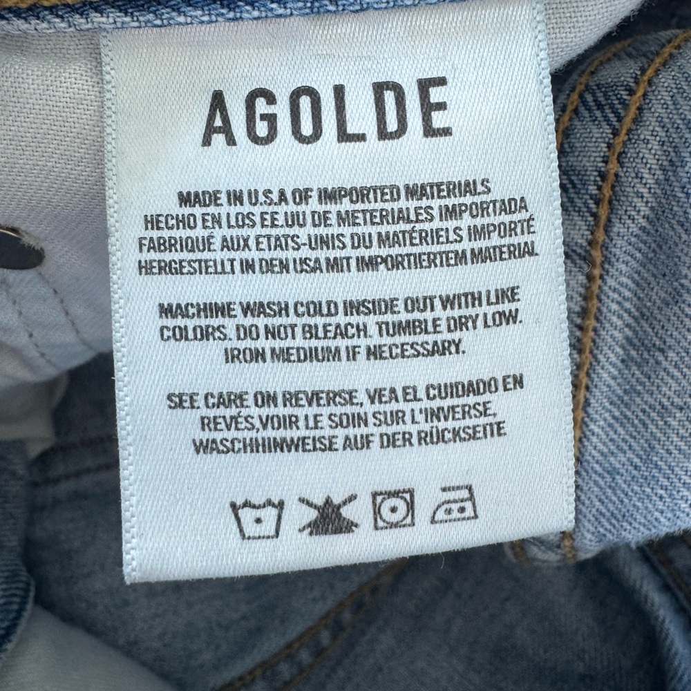 AGOLDE Women's Criss Cross Straight Leg Jeans in Medium Wash Blue Sz 27 - Picture 9 of 10